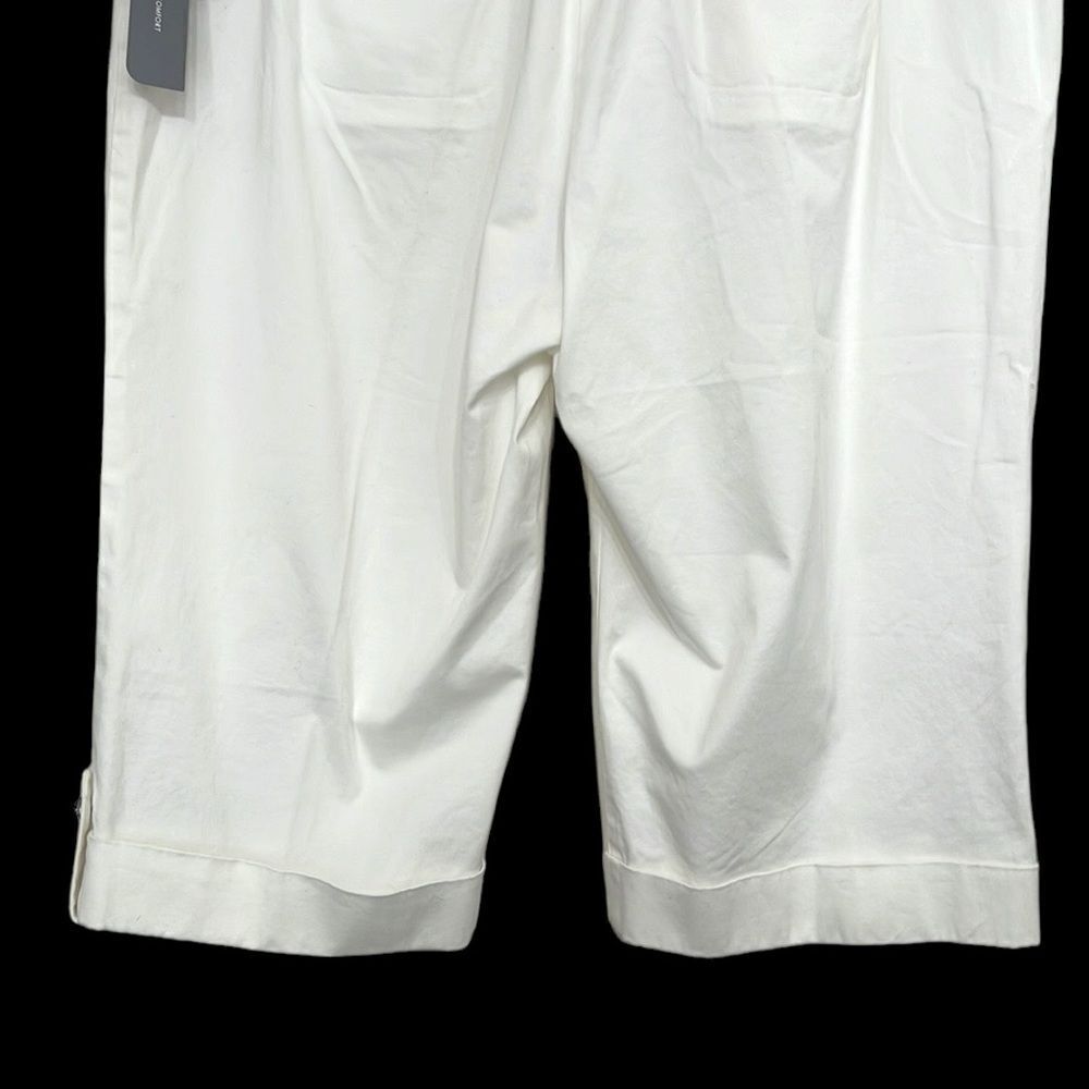 JM Collection White Capri Pants Size 18 NWT Rhinestone Details Pockets - Picture 6 of 11